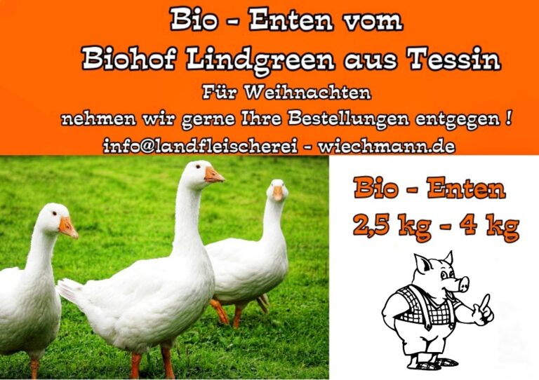 Bestellen Sie Ihre Bio- Ente bei uns